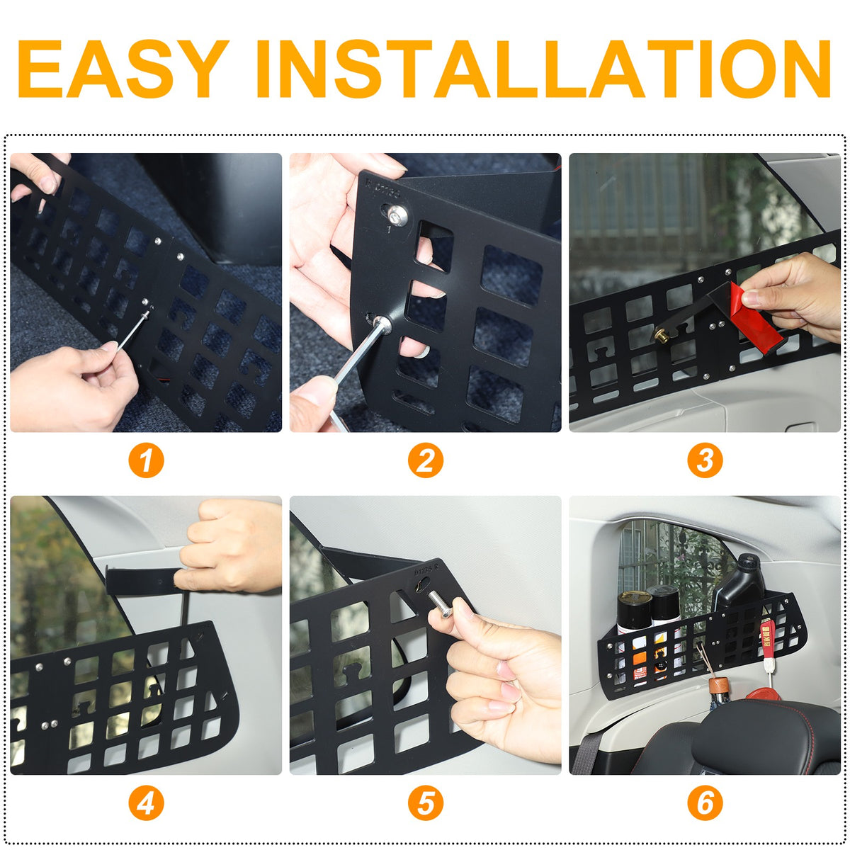 Side Window Cargo Barrier & Organizer Molle Panel For Subaru Forester 2019-2024 6