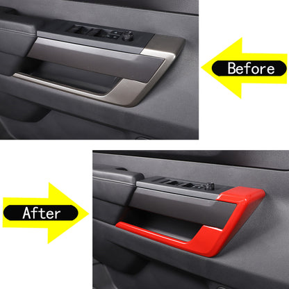 For Toyota Tundra 2022-2026 Window Lift Botton Trim Frame ABS Red 4PCS US 4