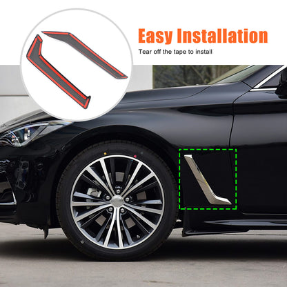 ABS Carbon Fiber Front Fender Side Vent Trim For Infiniti Q60 2016-2025 US 5