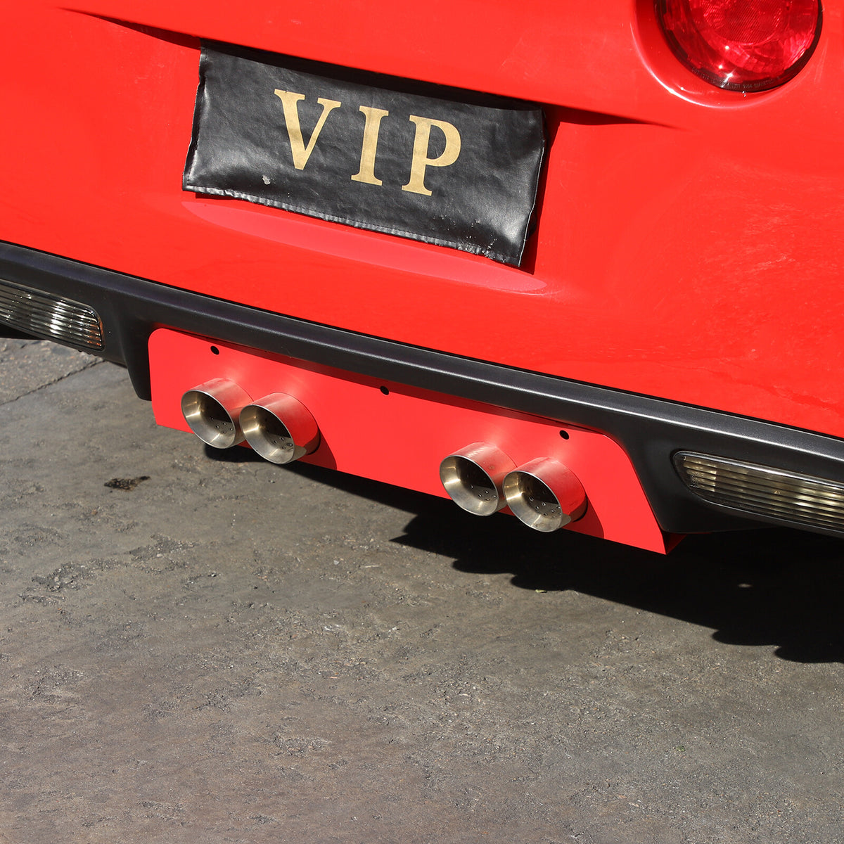 Red Stainless Steel Exhaust Filler Panel trim For Corvette C6 2005-2013 18