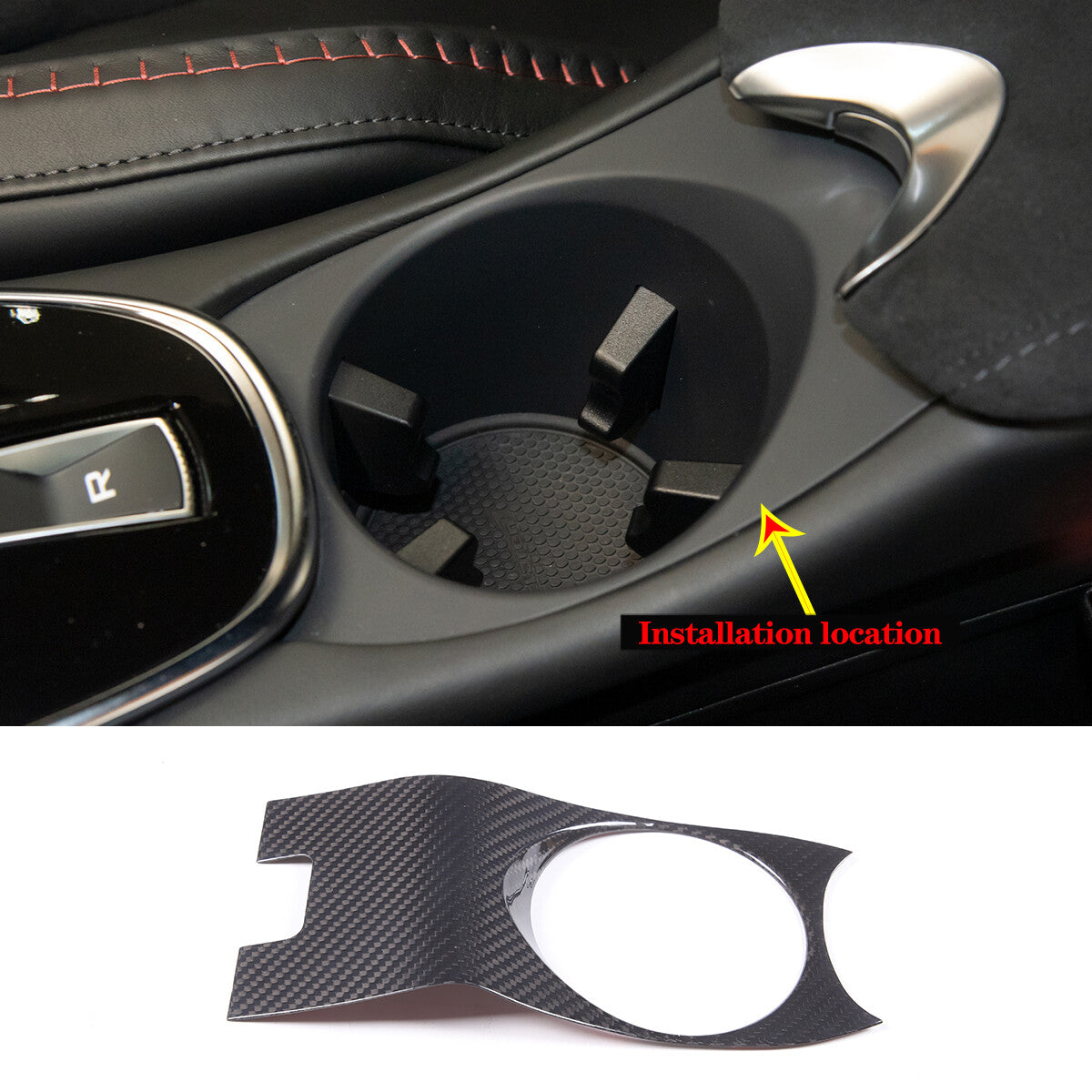 Carbon Fiber Central Cup Holder Cover Trim Decor For McLaren GT 2019-2022 1