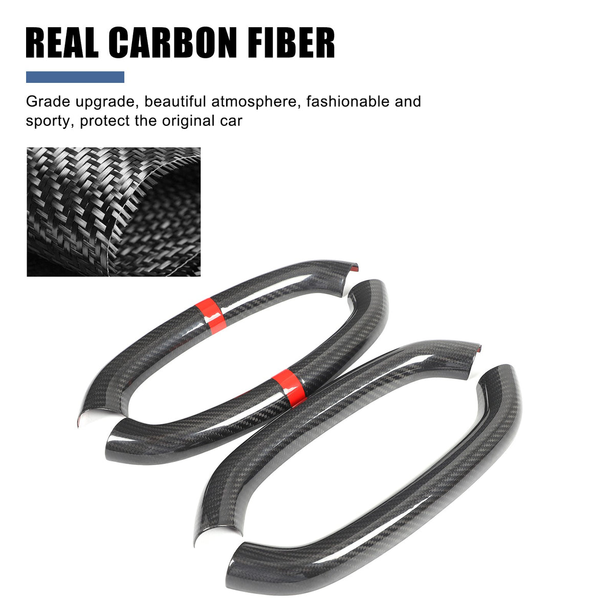 Red Top Real Carbon Fiber Steering Wheel Trim Cover For Corvette C8 2020+ 21
