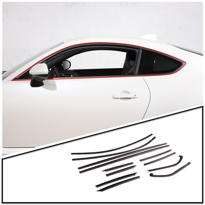 Carbon fiber Steel Car Window Strip Cover Trim For Subaru BRZ 22 US 1