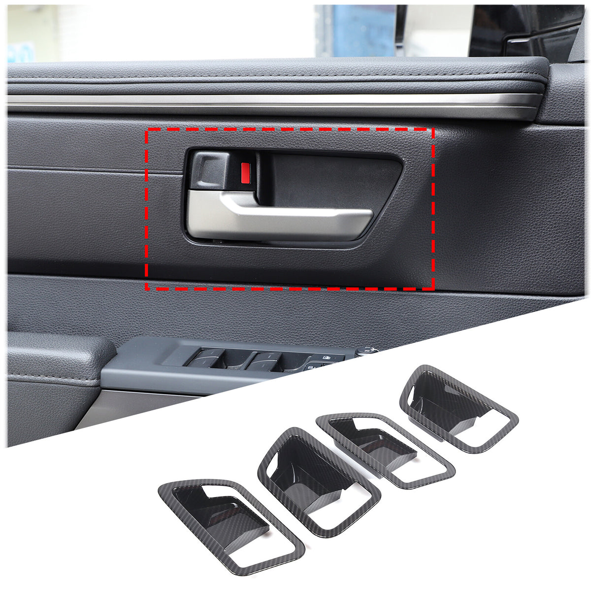 ABS Carbon Fiber Interior Set Cover Trim Kit For Toyota Tundra Sequoia SR 22+ - Styles 1-5 80