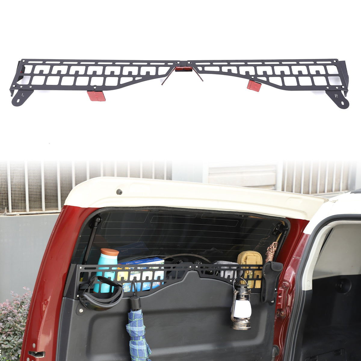 Steel Rear Window Storage Fence Molle Panel For Toyota FJ Cruiser 2007-21 16