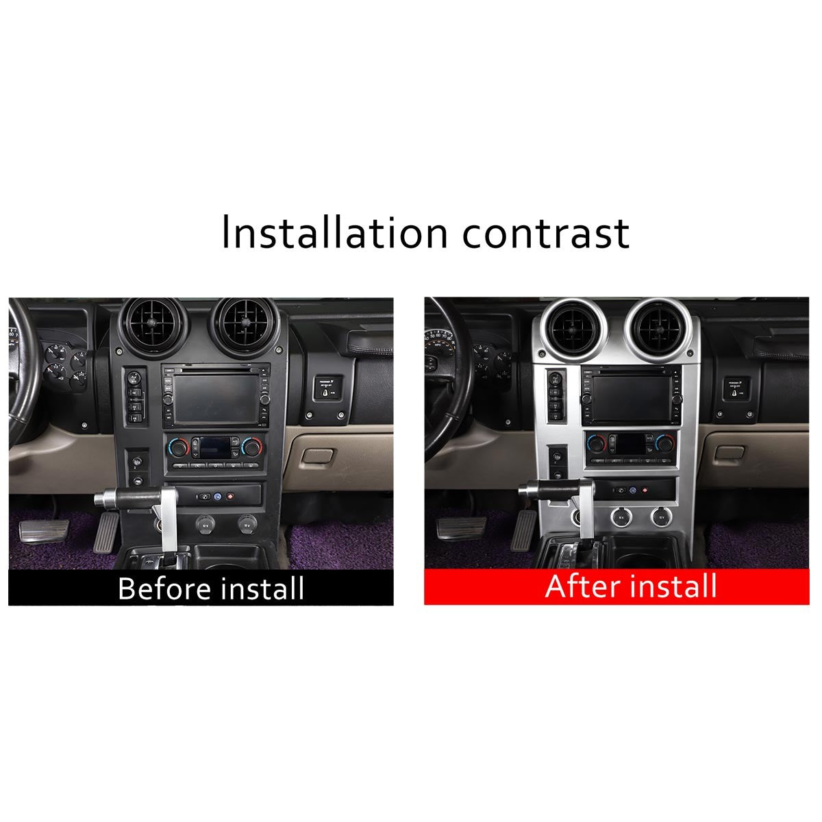 Silver Interior Air Condition Panel Cover Trim For Hummer H2 2003-2007 15