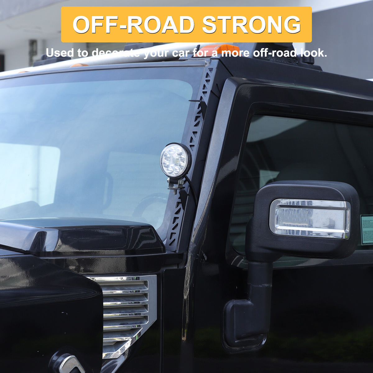 Black Steel A-Pillar LED Light Bar Mount Bracket For Hummer H2 2003-2009 US 12