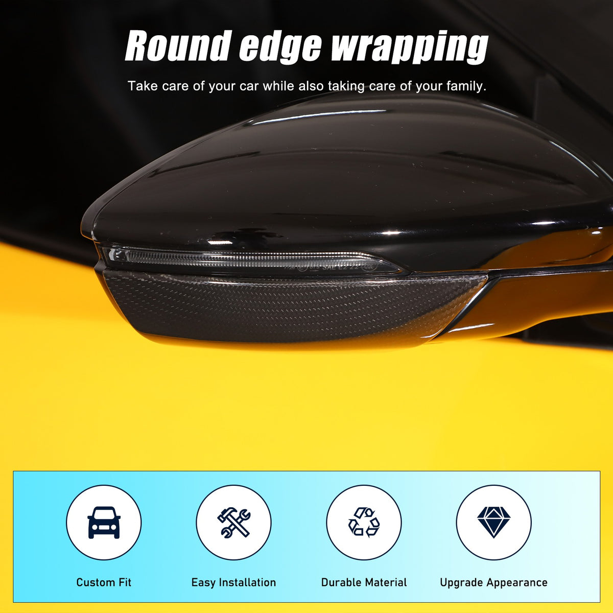 Real Carbon Fiber Exterior Rearview Mirror Base Trim For Lotus Emira 21-23 US 14