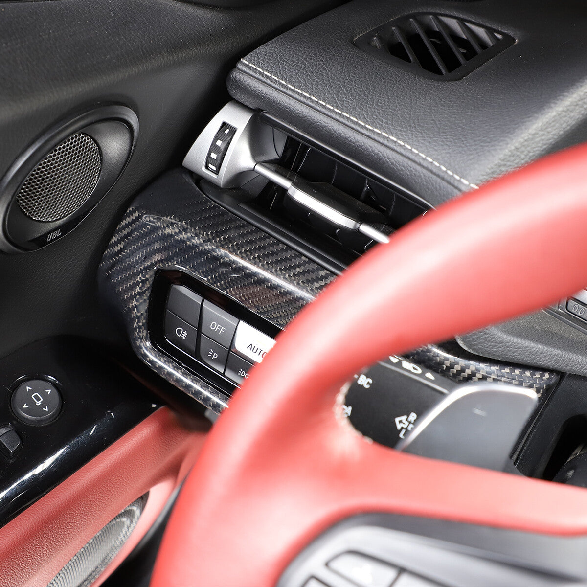 Carbon Fiber Headlight Switch Button Panel Trim For Toyota Supra A90 19-24 US 8