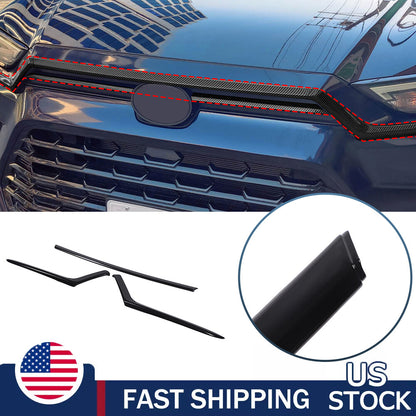 Glossy Black ABS Front Hood Trim Strip Trim For Toyota Grand Highlander 2024+ US 1