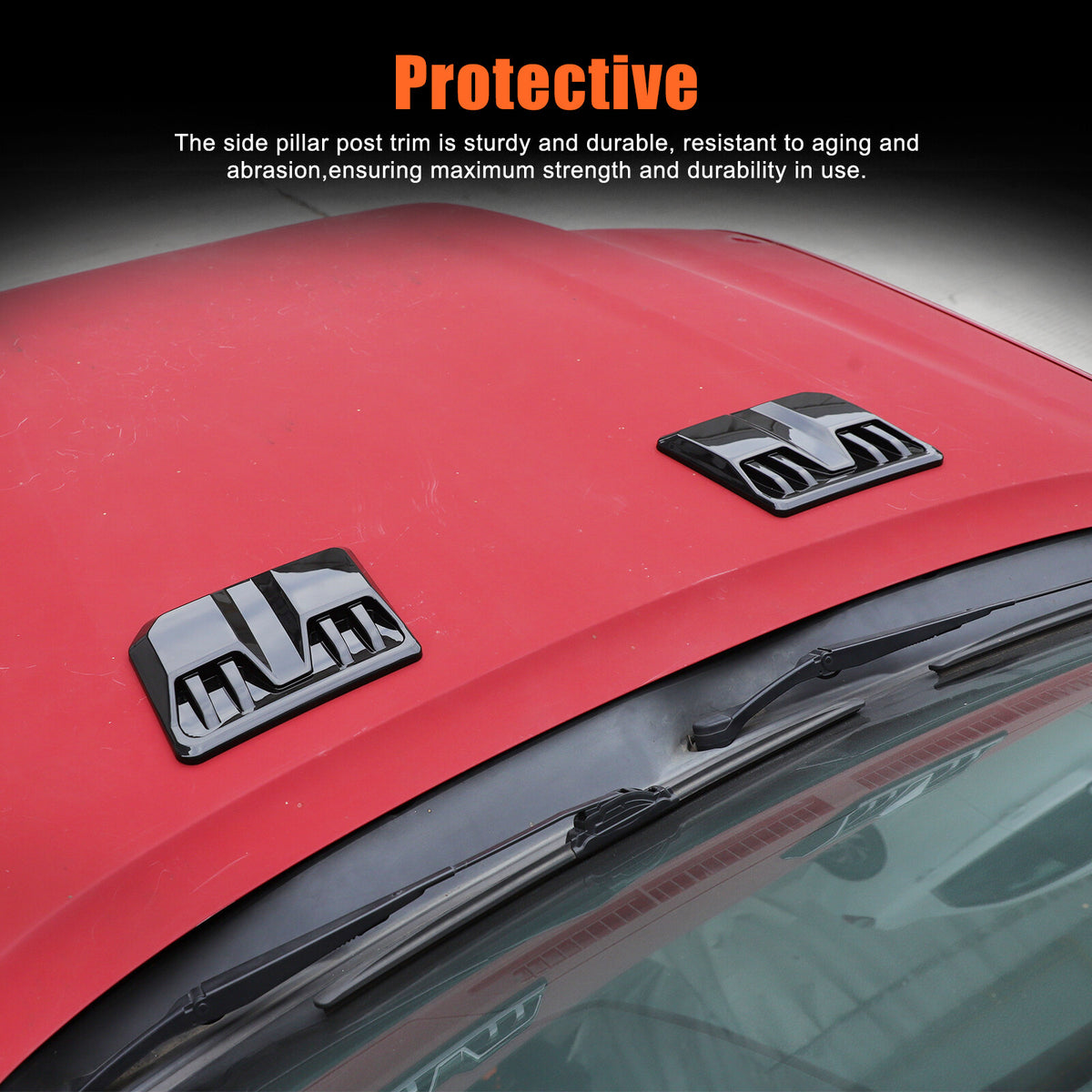 Glossy Black Hood Engine Air Vent Cover Trim For Toyota Tacoma 2015-2022 US 22
