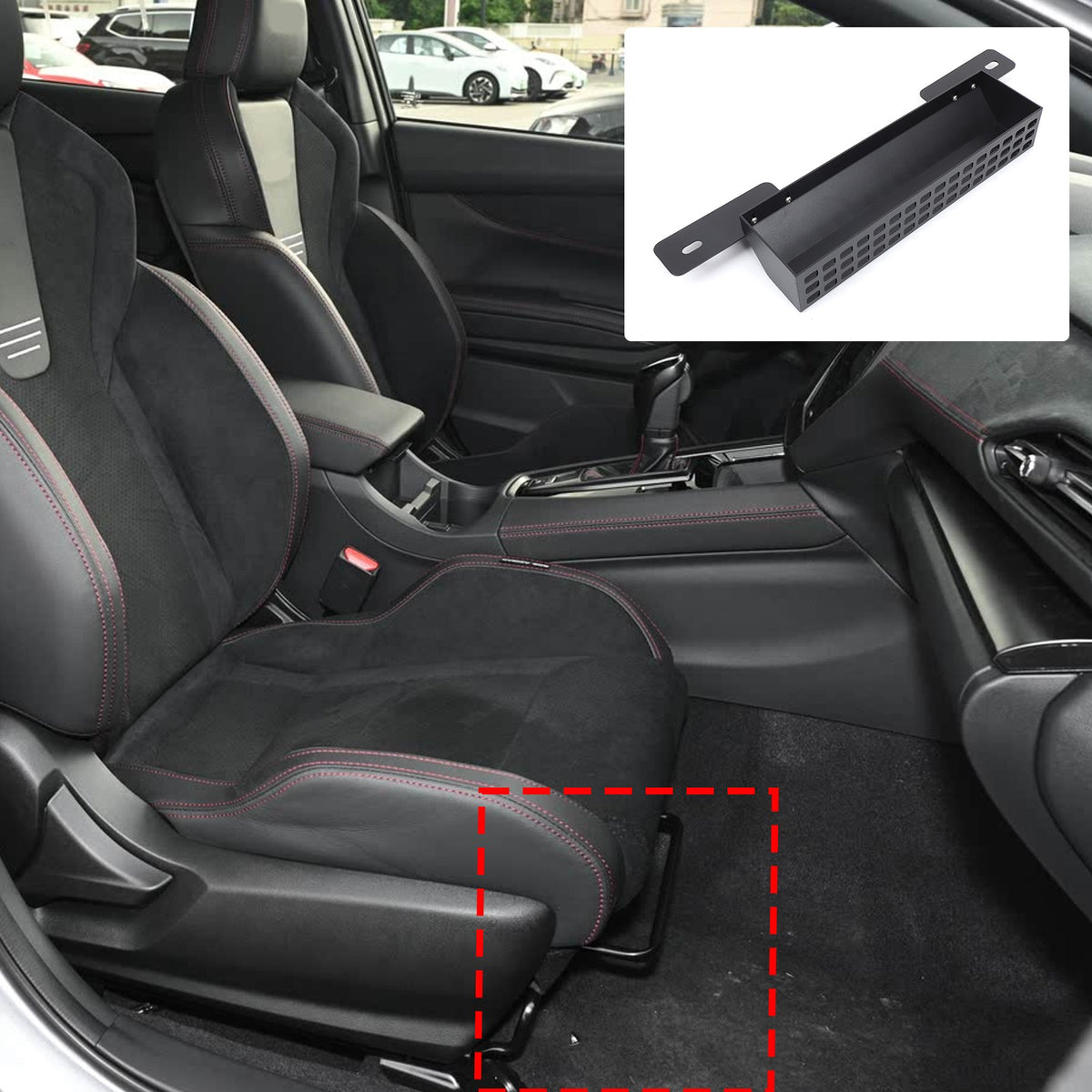 Aluminum Passenger Side Seat Storage Basket For Subaru Crosstrek GU 2024+ US 12