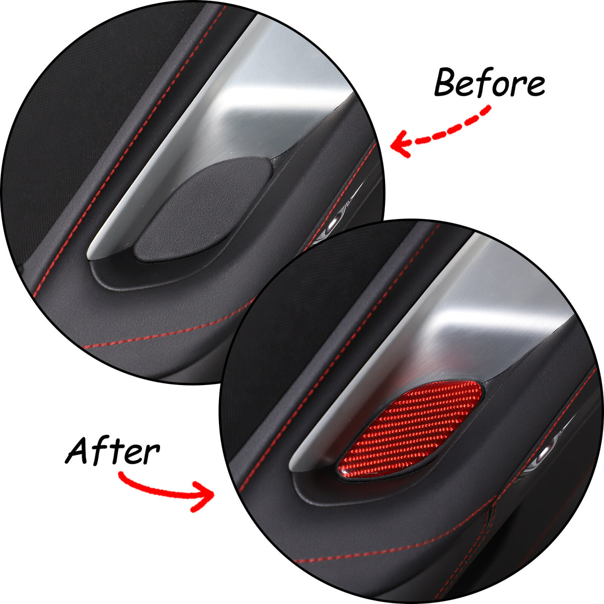 Red Soft Carbon Fiber Interior Decor Trim Kit Cover Set For Corvette C8 20-25 63