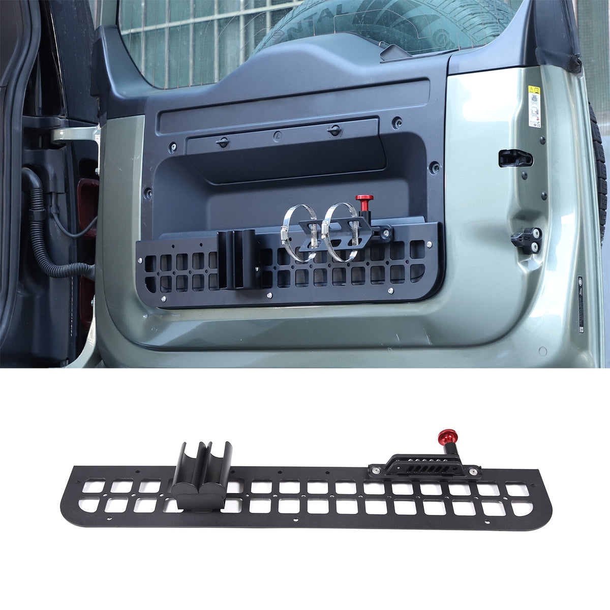Black Alloy Cargo Box Trunk Rail Tool Mounting Bracket Fits LR Defender 2020-23 6