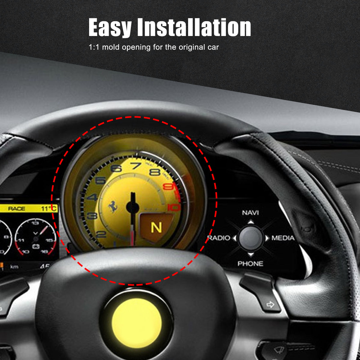 For Ferrari 458/488 11-16 Real Carbon Fiber Center Instrument Panel Trim US 14