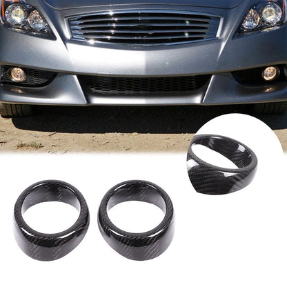 Real Carbon Fiber Front Fog Light Bezel Trim For Infiniti G Series 2010-2013 3