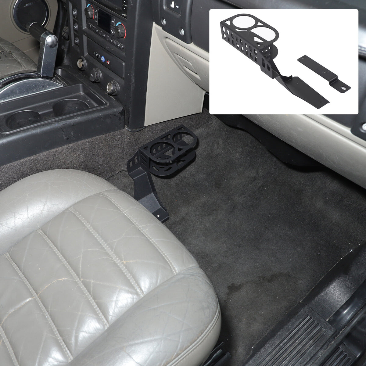 Black Aluminum Passenger Side Seat Cup Holder Bracket For Hummer H2 2003-2009 18