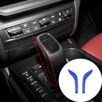 Blue Real Carbon Fiber Gear Shift Knob Side Trim Cover For Maserati Ghibli 19-23 1