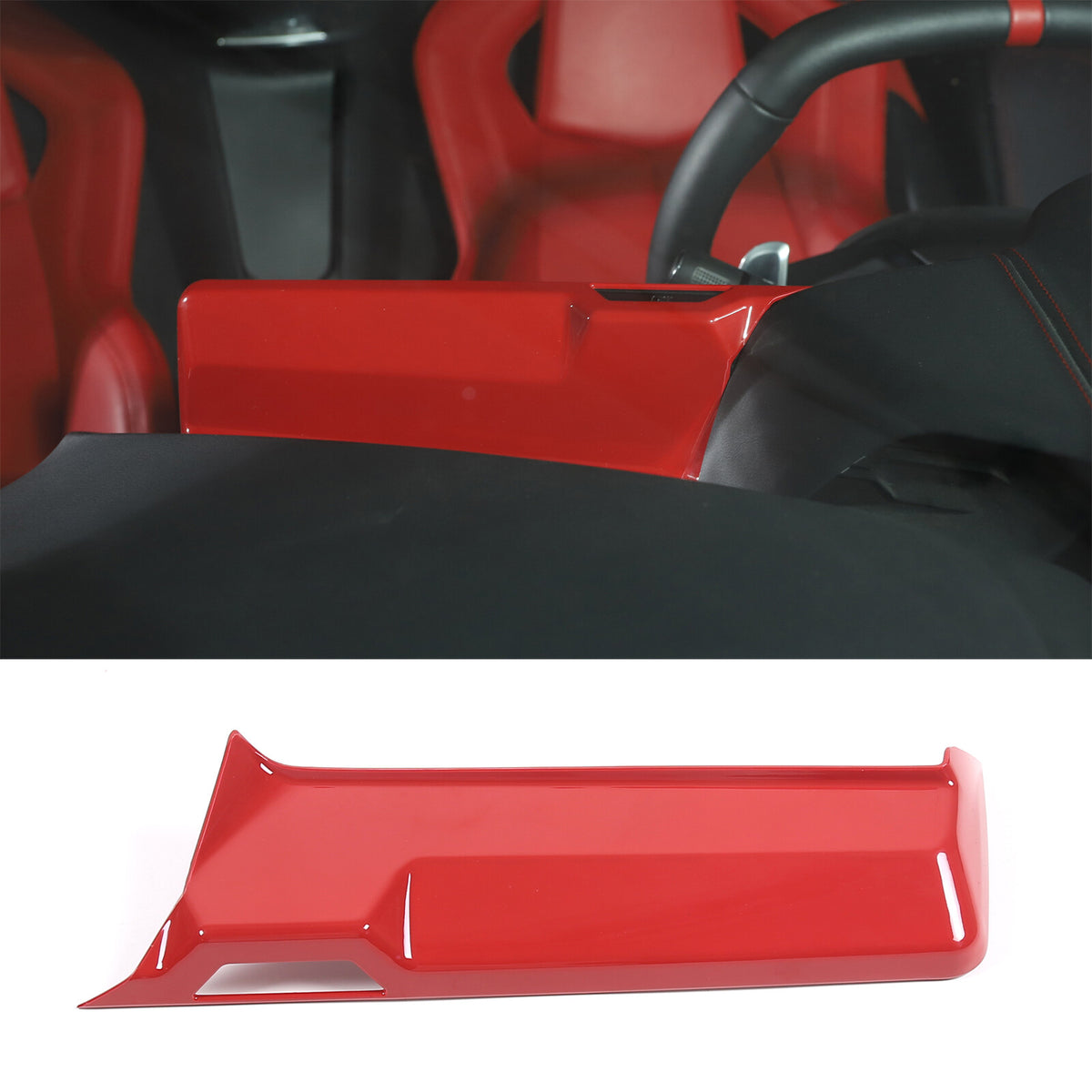 Interior ABS Red Console GPS Navigation Cover Trim For Corvette C8 Stingray 13