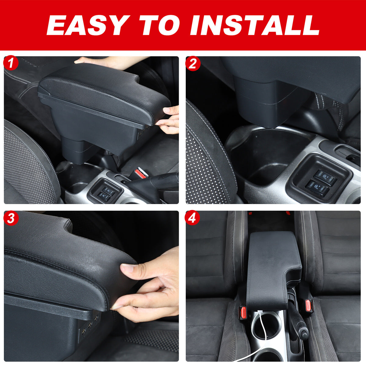 Center Console Armrest Storage Box Black Central Container For Nissan Juke 10-19 6