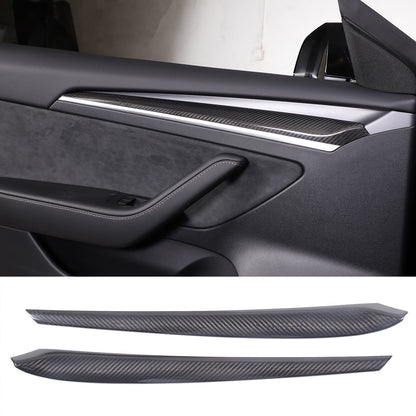Real Carbon fiber inner door Armrest panel Trim Cover For Tesla Model 3 Y 21-22 16
