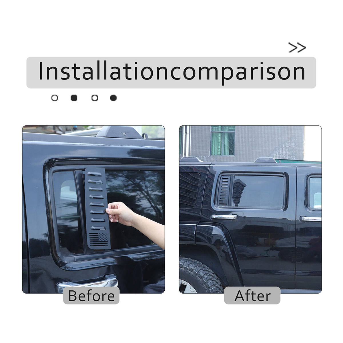 Alloy Rear Door Window Honeycomb Pillar Post Cover Trim For Hummer H3 2005-09 US 23