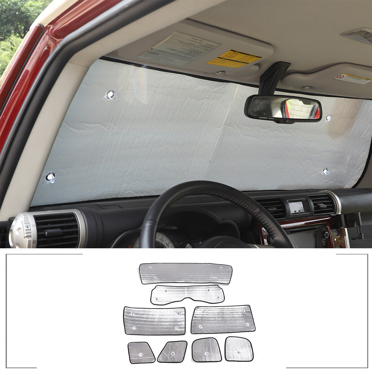 8PCS Car Front Rear Window Windshield Sun Shade For Toyota FJ Cruiser 2007-2014 1