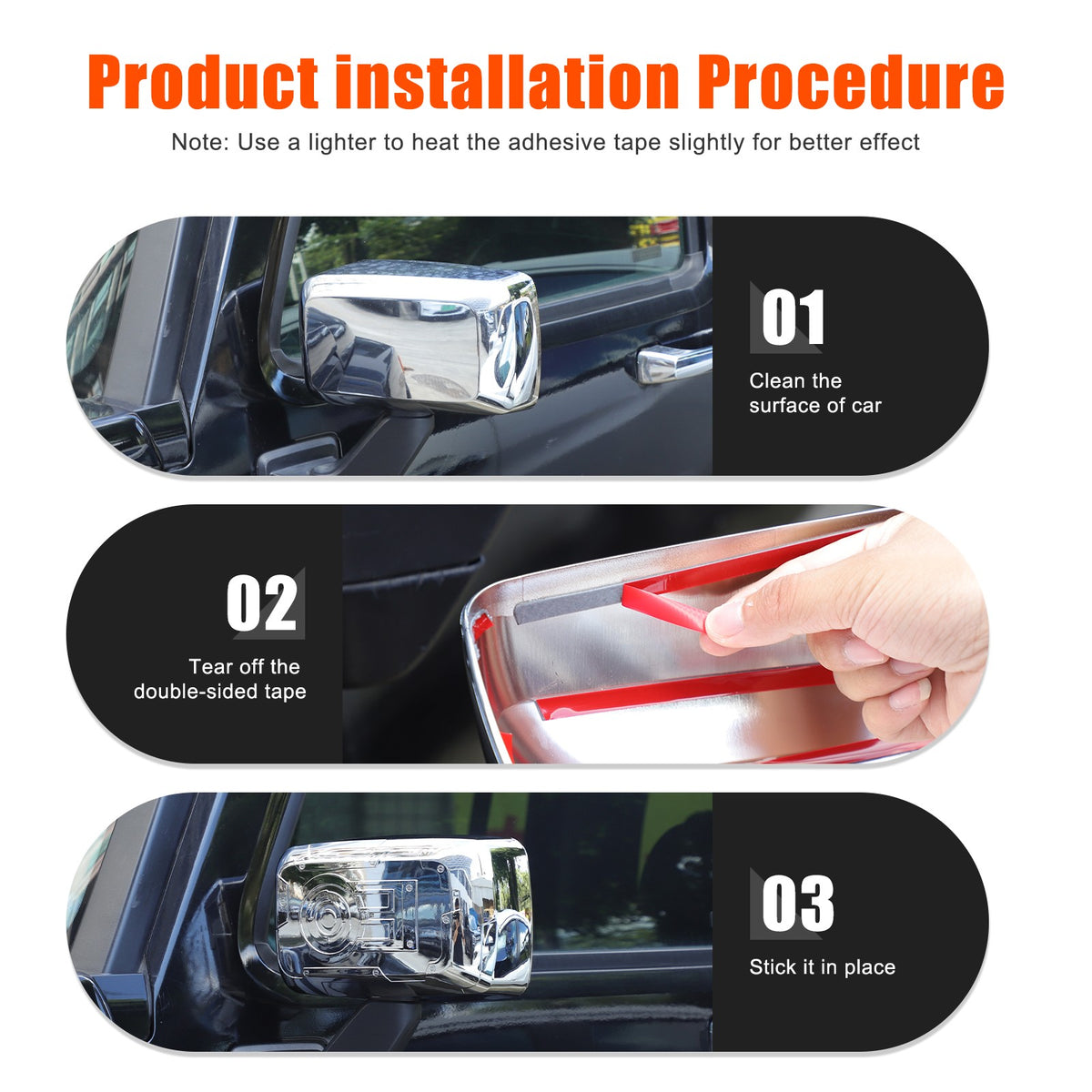 Mech Style Silver ABS Side Mirror Trim Cover For Hummer H3 2005-2009 3