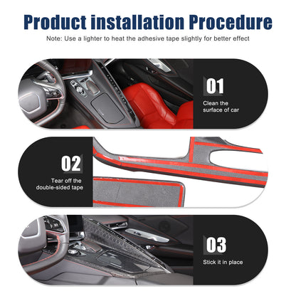 Real Honeycomb Carbon Fiber Center Console Gear Shift Panel Trim For C8 Corvette 24