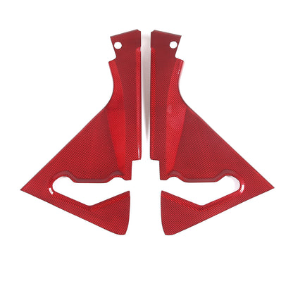 Red Real Carbon fiber Front Hood Lift Support Corner Cover For Corvette C8 20-26 4