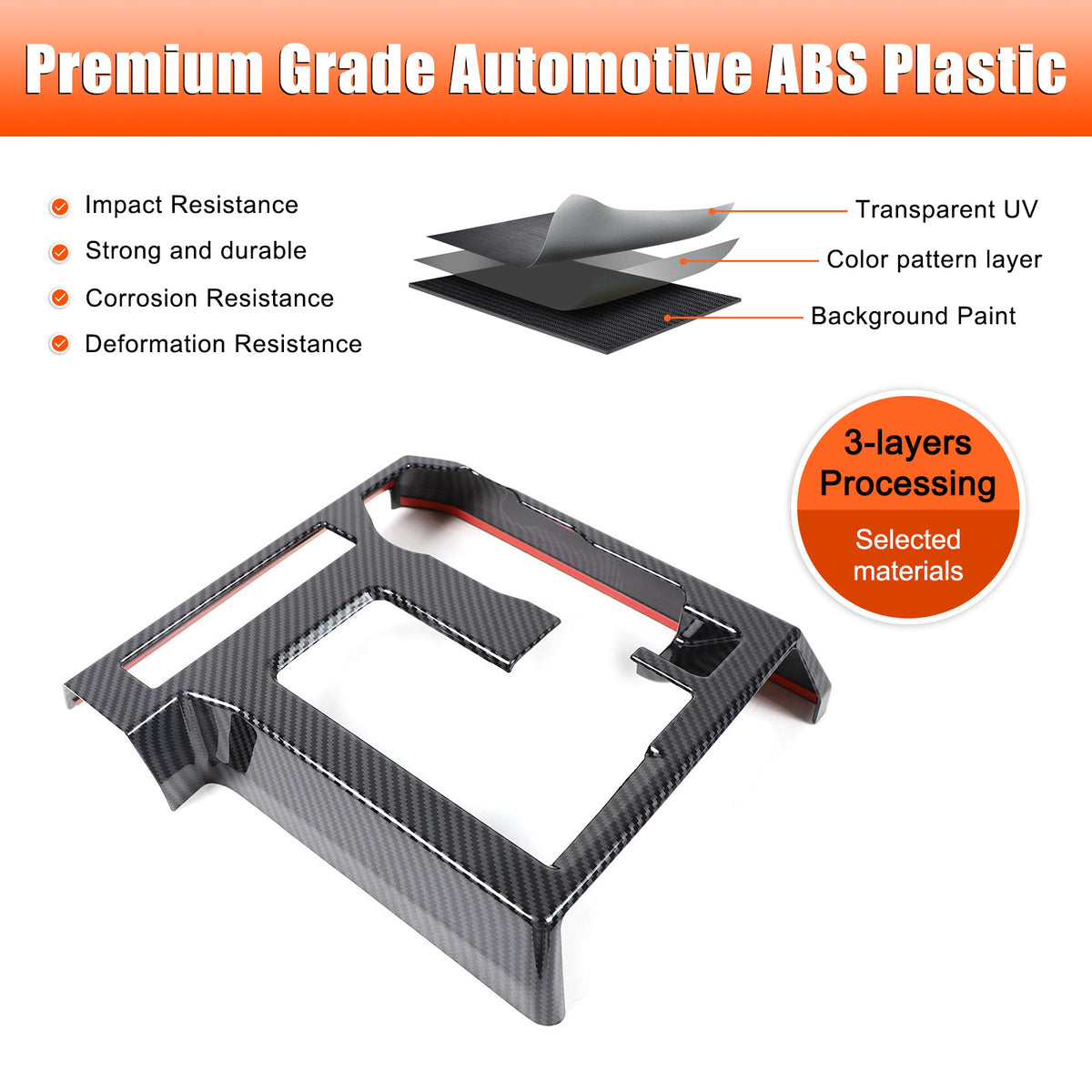 ABS Carbon Fiber Interior Full Set Panel Cover Trim Kit for Toyota Tacoma 24-26 - Styles 1-5 85