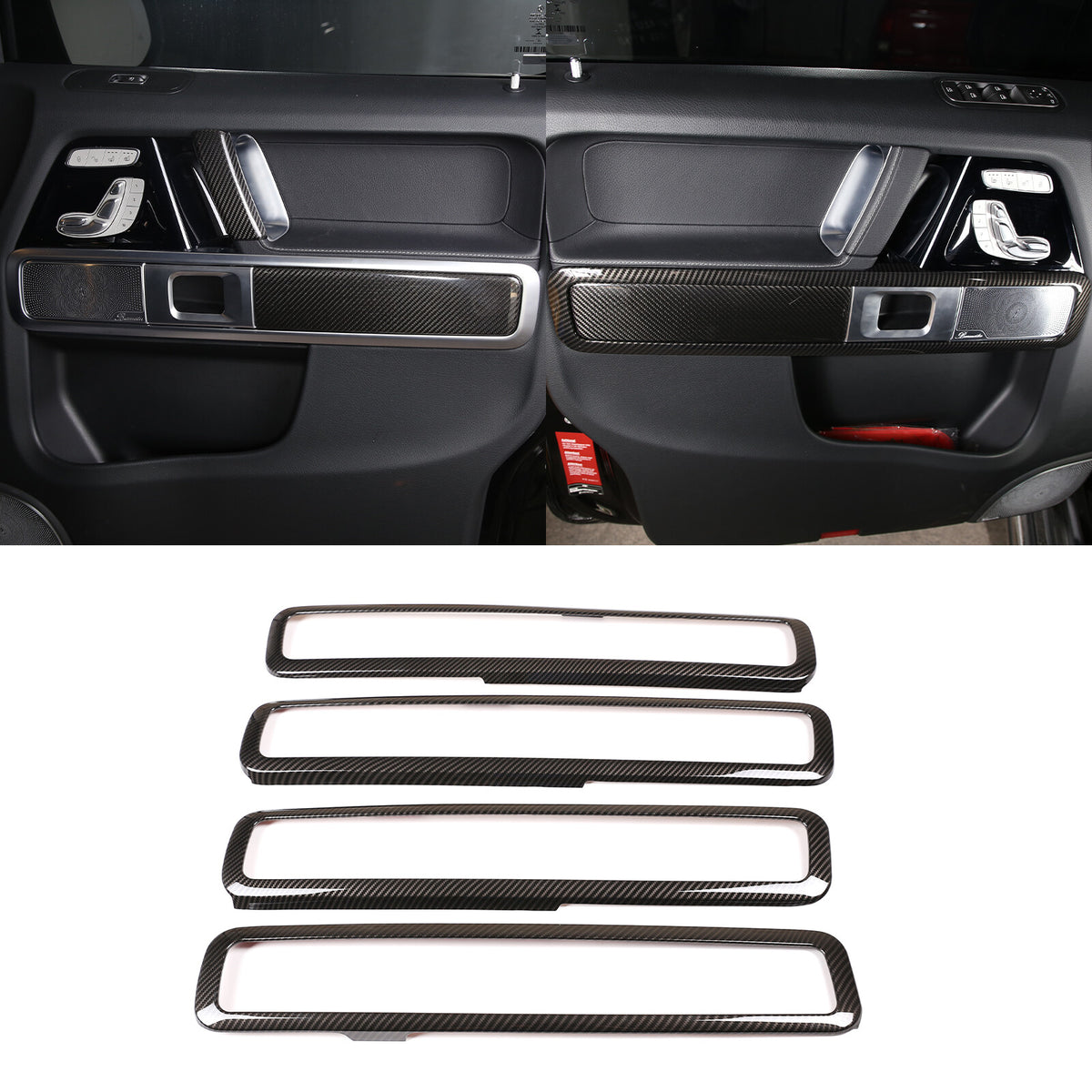 For 19-2021 Mercedes Benz G Class ABS Carbon Fiber Door Handle Frame Trim Cover 2