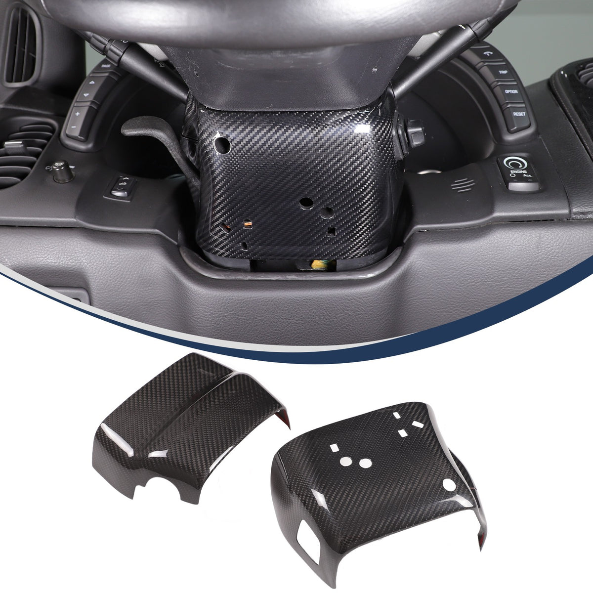 Real Dry Carbon Fiber Steering Wheel Base Lower Trim For Corvette C6 2005-2013 22