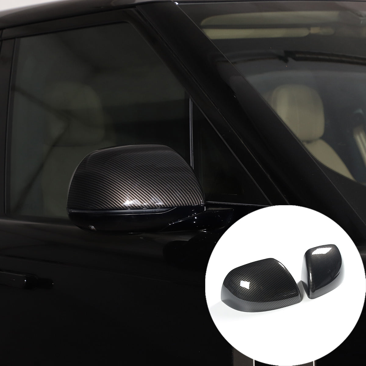 For Range Rover Vogue Sport 2022-23 Carbon Fiber ABS Rear View Mirror Cover Trim 9
