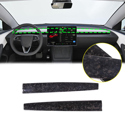 Forged Real Carbon Fiber Dashboard Panel Cover Trim For Tesla Model Y 3 2016-22 1