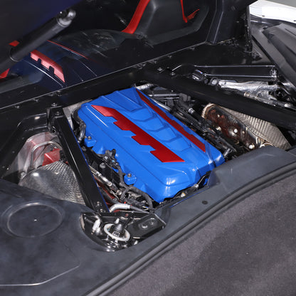 Blue Engine Bay Panel Cover Trim in Edge Red For Corvette C8 2020-26 23