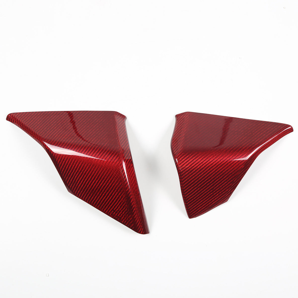 Red Carbon Fiber Instrument Display Side Panel Trim For 20-25 Corvette C8 US 12