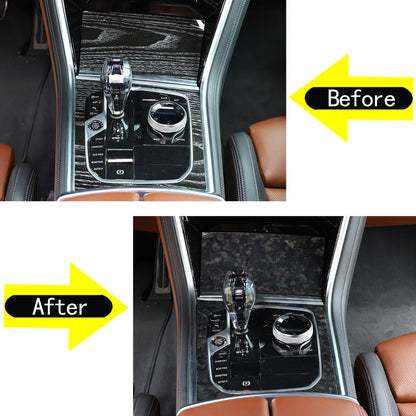Forged Carbon Fiber Car Gear Shift Panel Decor Cover Trim For BMW 8 Series 19-22 5