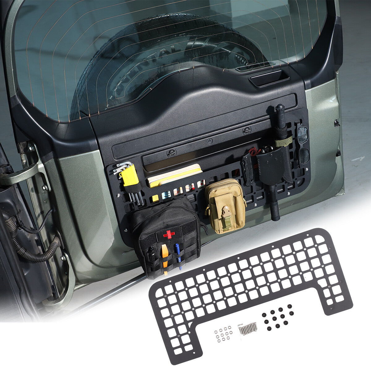 Tailgate Molle Panel Rear Door Cargo Organizer Storage For Land Rover Defender 20