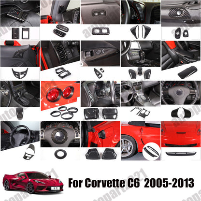 ABS Carbon Fiber Interior Exterior Cover Trim Kit For Corvette C6 2005-2013 1
