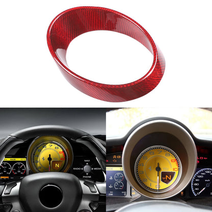 Red Real Carbon Fiber Instrument Tachometer Cover For Ferrari 458/488 2011-2016 1