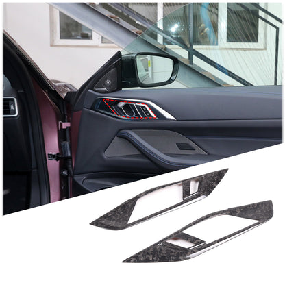 Forged Carbon Fiber Inner Door Handle Frame Cover Trim For BMW 4 Series 2022-24 13