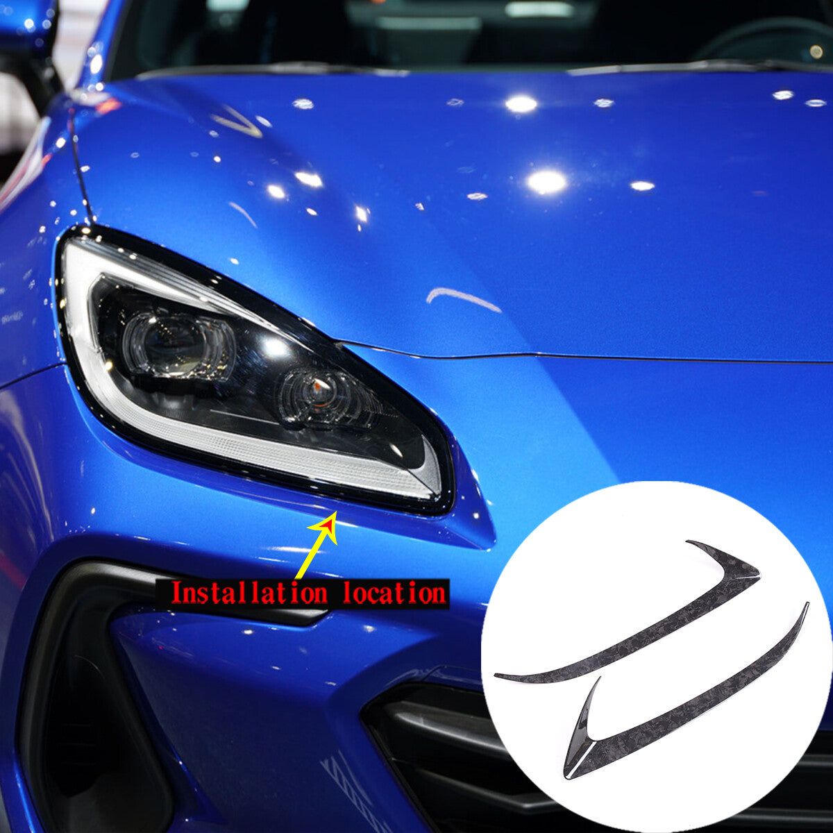 Forged Carbon Headlight Eyebrow Eyelid Trim For Toyota 86 Subaru BRZ 2020-2023 3