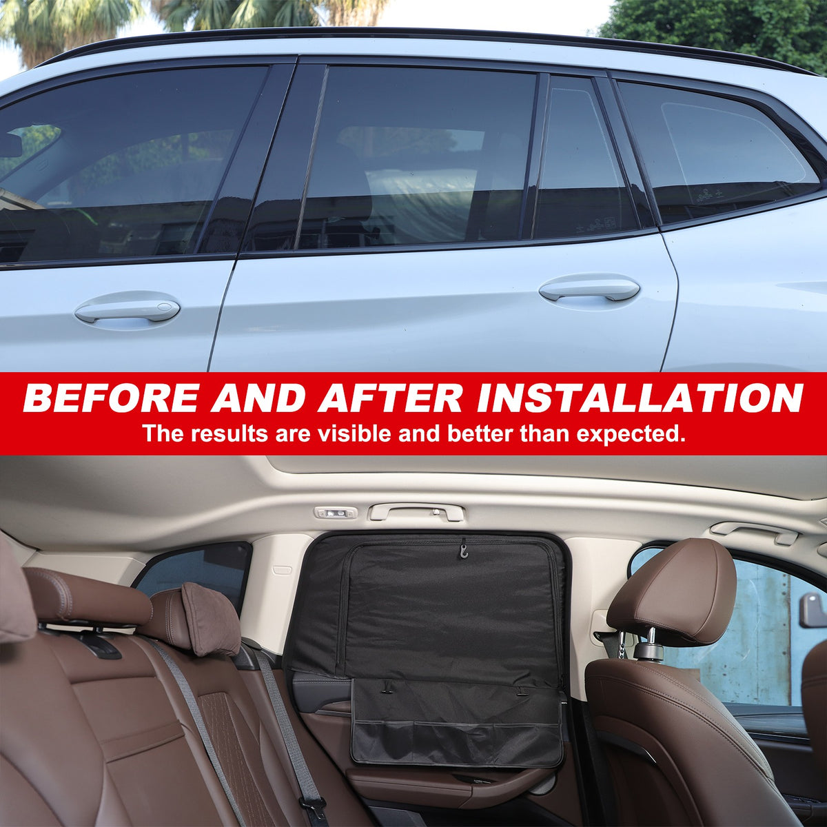Black ABS Rear Door Window SunShade Cover For BMW X3 G01 2018-2024 4