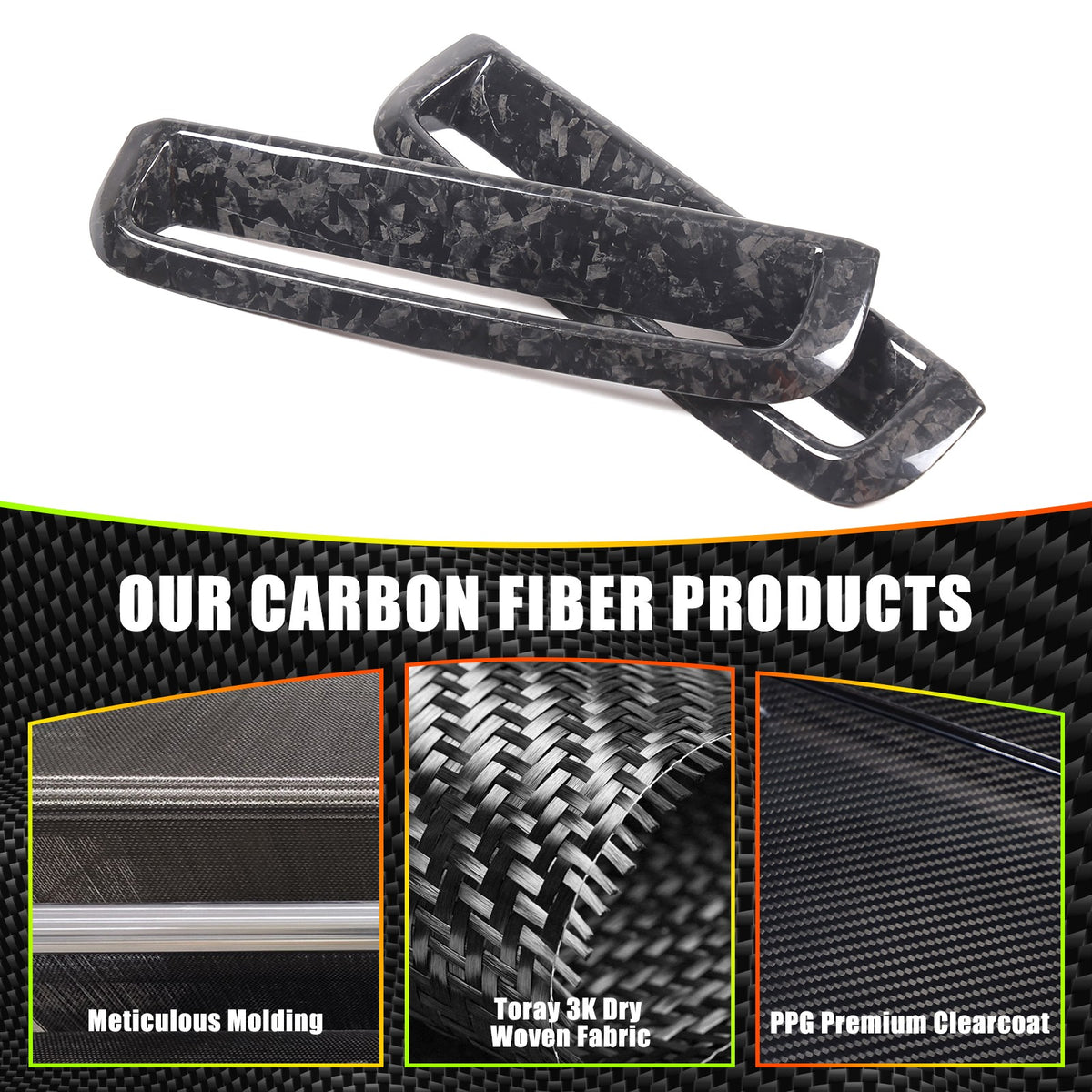 Forged Carbon Fiber Front Bumper Side Grill Trim For BMW 4 series 430i 440i 22+ 18