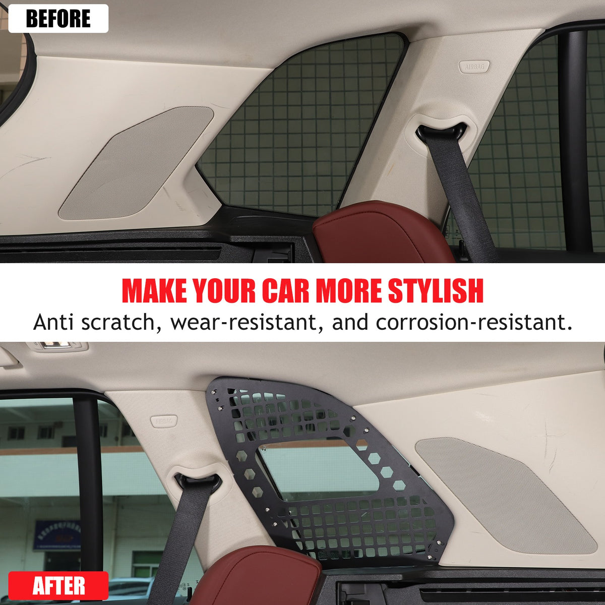 Aluminum Trunk Side Window Storage Hanger Bag Molle Panel For BMW X5 G05 2019-25 3