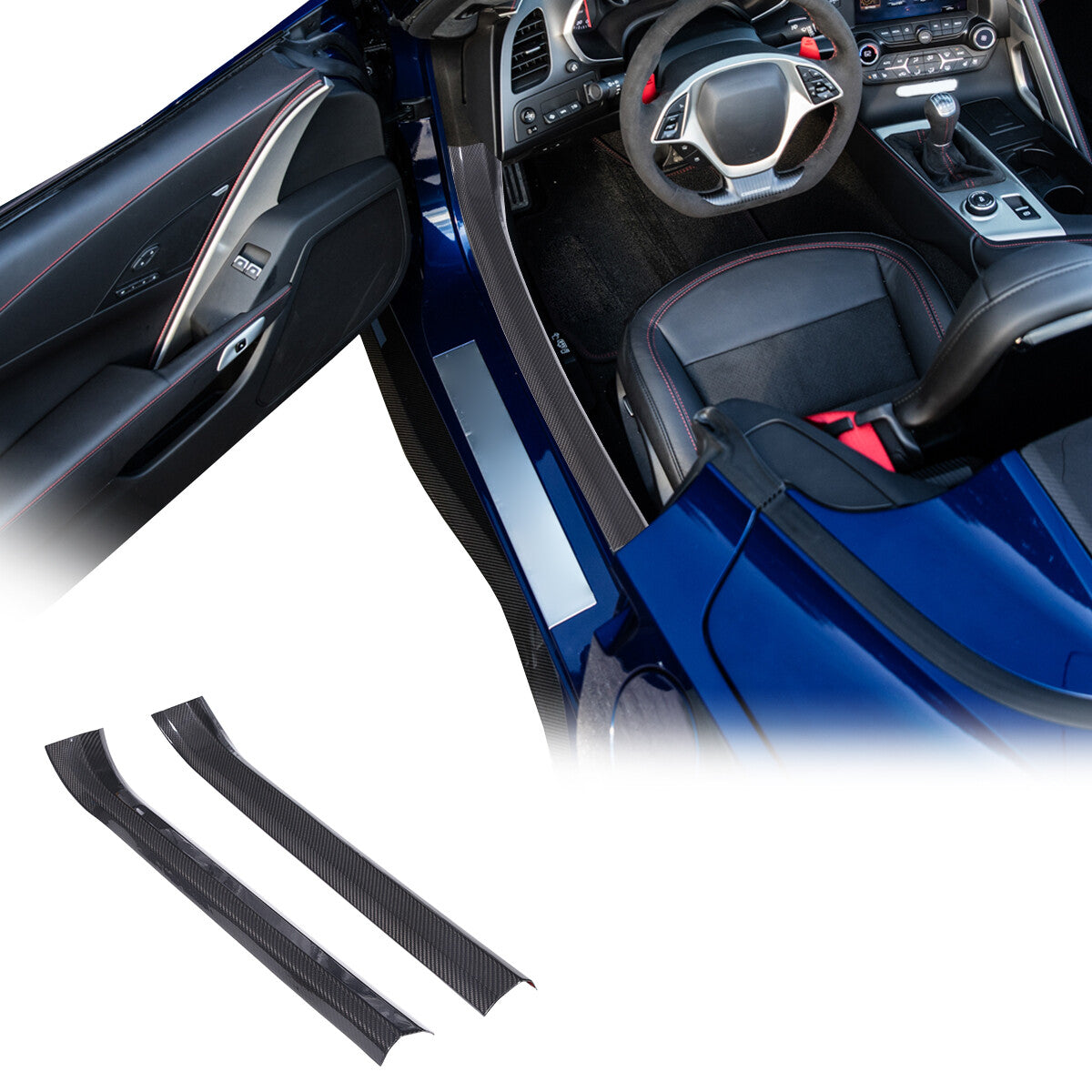 Real Dry Carbon Fiber Interior Center Full Trim Set Kit For Corvette C7 14-19 10