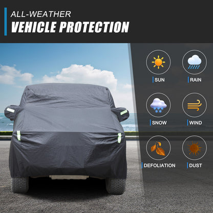 Black Full Car Cover Outdoor Waterproof Sun Car Cover For Hummer H2 2003-2009 3
