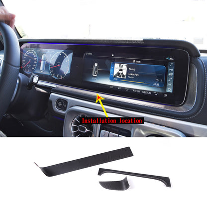 Matte Real Carbon Fiber Display Frame Trim For Mercedes Benz G Class 19-20 4