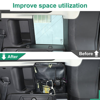 Carbon Fiber Pattern Trunk Right Side Window Bag For LR Defender 110 L663 2020+ 19